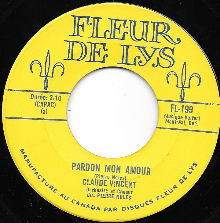 Acheter disque vinyle Claude Vincent Pardon Mon Amour / Je Ne Peux Vivre Sans Toi a vendre